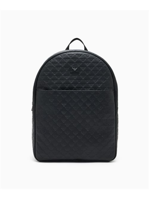LOGO LEATHER BACKPACK EMPORIO ARMANI | EM001678.AF14774UC001 BLACK BEAUTY